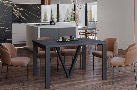 Ausziehbarer Esstisch "Titan" 130-405cm (Beton Dunkel) von Endo-Möbel bei coso-home