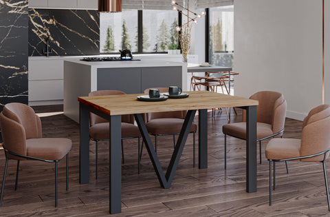 Ausziehbarer Esstisch "Titan" 130-405cm (Eiche Craft Gold) von Endo-Möbel bei coso-home