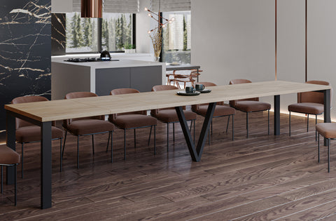 Ausziehbarer Esstisch "Titan" 130-405cm (Eiche Cremona) von Endo-Möbel bei coso-home