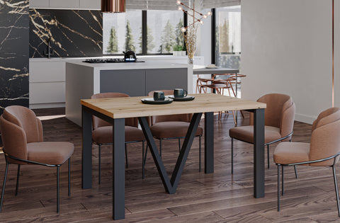 Ausziehbarer Esstisch "Titan" 130-405cm (Eiche Evoke) von Endo-Möbel bei coso-home