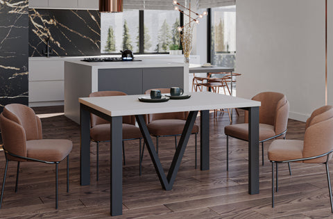 Ausziehbarer Esstisch "Titan" 130-405cm (Kaschmir Beige) von Endo-Möbel bei coso-home