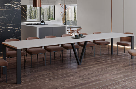 Ausziehbarer Esstisch "Titan" 130-405cm (Kaschmir Beige) von Endo-Möbel bei coso-home