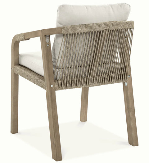 FURRORE Marigold 6+1 Gartenmöbel Essgruppe Akazienholz Grau Beige 170cm handgeflochten