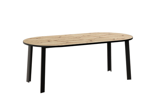 Ausziehbarer runder Esstisch "Wenus" 100-206cm (Eiche Artisan) von Endo-Möbel bei coso-home