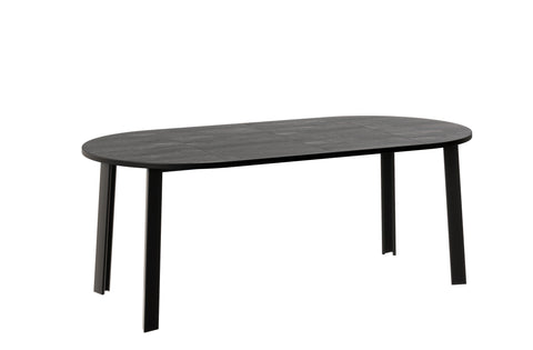 Ausziehbarer runder Esstisch "Wenus" 100-206cm (Beton Dunkel) von Endo-Möbel bei coso-home