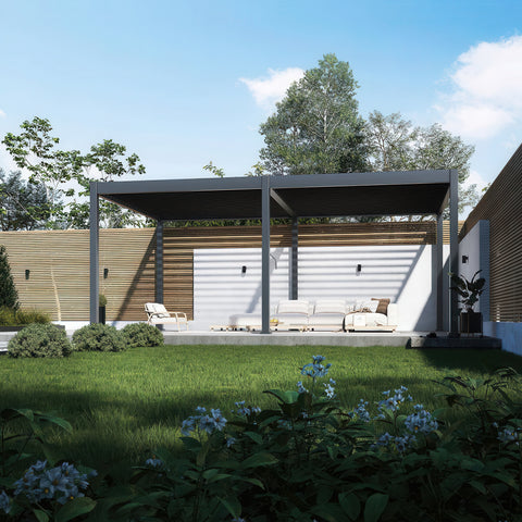 Gutroof Pergola "Deluxe" 3,6x6m - manuell, Aluminium, Anthrazit von Gutroof bei coso-home