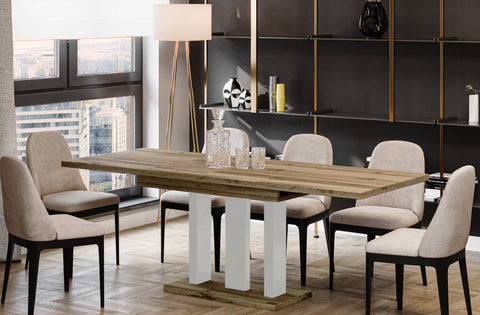 Esstisch Appia White mit weißen Beinen im modernen Esszimmer