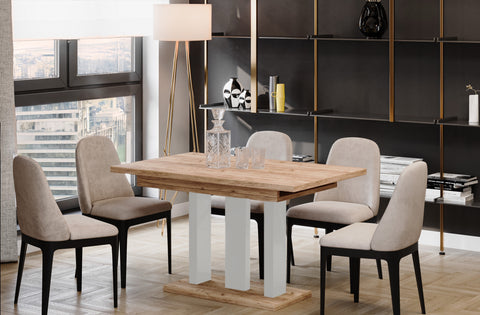 Ausziehbarer Esstisch "Appia White" 130-210cm (Eiche Craft Gold) von Endo-Möbel bei coso-home