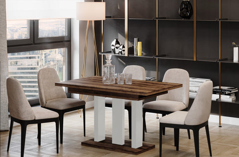 Ausziehbarer Esstisch "Appia White" 130-210cm (Eiche Monastery) von Endo-Möbel bei coso-home