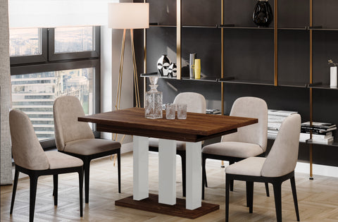 Ausziehbarer Esstisch "Appia White" 130-210cm (Eiche Stirling) von Endo-Möbel bei coso-home