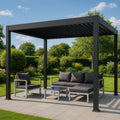 Gutroof Pergola Deluxe 3,6 x 4 m Anthrazit - Aluminium Terrassenüberdachung mit Lamellendach