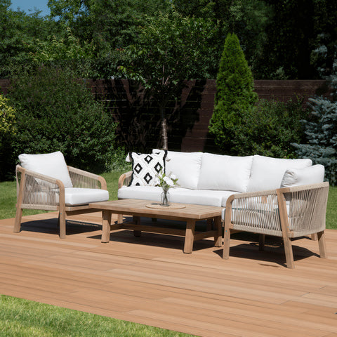 FURRORE MARIGOLD Caffe Lounge-Set – 5-Sitzer Gartenmöbel aus Akazienholz in Beige