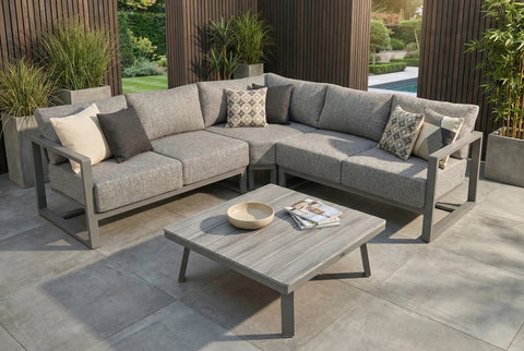 furrore Gartenlounge-Set "STELVIO CAFFE" Ecklounge Aluminium Rope - Anthrazit von furrore bei coso-home