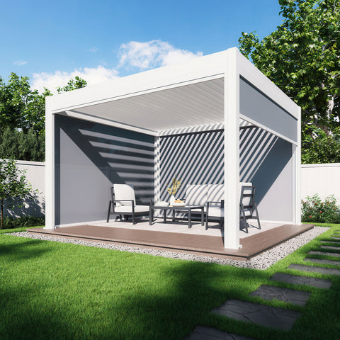 Gutroof Pergola "Deluxe" 3,6x4m - elektrisch, LED, Weiß von Gutroof bei coso-home