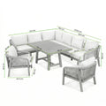 Furrore Gartenlounge MARIGOLD Dining 8-Sitzer mit Tisch & 2 Sesseln von FURRORE bei coso-home