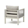 Bjorkka Gartenlounge-Set GENEVA PREMIUM Aluminium mit Rope Geflecht & Sinterstein-Tisch, Melange Grau