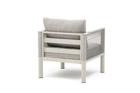 Bjorkka Gartenlounge-Set GENEVA PREMIUM Aluminium mit Rope Geflecht & Sinterstein-Tisch, Melange Grau