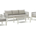 Bjorkka Gartenlounge-Set GENEVA PREMIUM Aluminium mit Rope Geflecht & Sinterstein-Tisch, Melange Grau