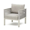 Bjorkka Gartenlounge-Set GENEVA PREMIUM Aluminium mit Rope Geflecht & Sinterstein-Tisch, Melange Grau