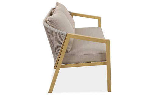 Bjorkka Gartenlounge-Set LOARA CAFFE Holz-Optik Stahl 4-tlg. Skandinavisch