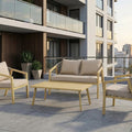 Bjorkka Gartenlounge-Set LOARA CAFFE Holz-Optik Stahl 4-tlg. Skandinavisch