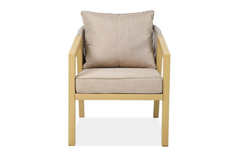 Bjorkka Gartenlounge-Set LOARA CAFFE Holz-Optik Stahl 4-tlg. Skandinavisch