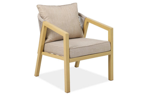 Bjorkka Gartenlounge-Set LOARA CAFFE Holz-Optik Stahl 4-tlg. Skandinavisch
