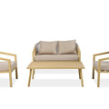 Bjorkka Gartenlounge-Set LOARA CAFFE Holz-Optik Stahl 4-tlg. Skandinavisch