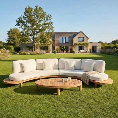 Bjorkka Gartenlounge-Set LUMIA CAFFE Akazienholz Beige 442x96cm