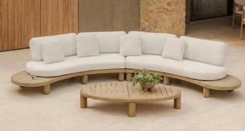 Bjorkka Gartenlounge-Set LUMIA CAFFE Akazienholz Beige 442x96cm