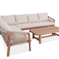 Bjorkka Gartenlounge-Set SKALA CAFFE Akazienholz Ecksofa 265,5x198 cm Beige