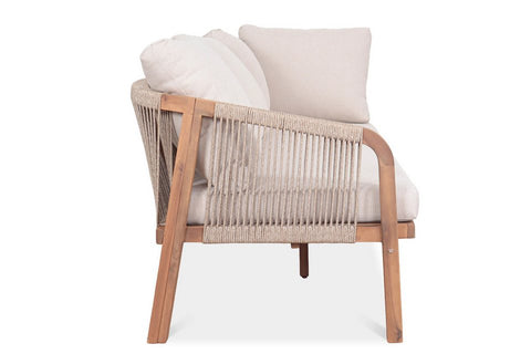 Bjorkka Gartenlounge-Set SKALA CAFFE Akazienholz Ecksofa 265,5x198 cm Beige