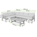 Bjorkka Gartenlounge-Set SKALA CAFFE Akazienholz Ecksofa 265,5x198 cm Beige