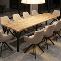 Essgruppe Dunaj - Eiche Craft Gold mit 10 Stühlen in Leinen Beige für 10 Personen