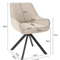 Essgruppe Appia White - Eiche Cremona mit 8 Stühlen in Leinen Beige für 8 Personen