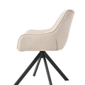 Essgruppe Appia White - Eiche Craft Gold mit 8 Stühlen in Leinen Beige für 8 Personen