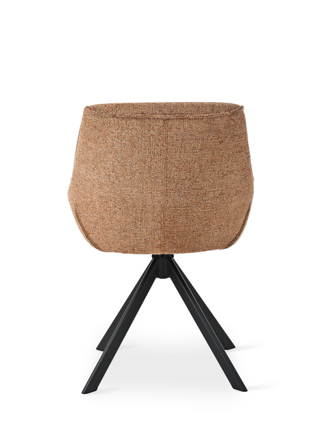 Essgruppe Appia White - Eiche Cremona mit 8 Stühlen in Chenille Orange für 8 Personen