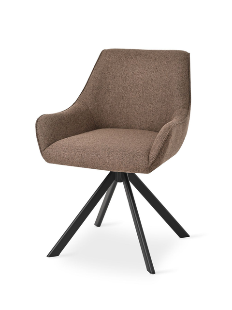 Essgruppe Appia White - Kaschmir-Beige mit 6 Stühlen in Leinen Braun für 6 Personen