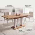 Essgruppe Appia White - Beton Dunkel mit 8 Stühlen in Chenille Dunkelblau für 8 Personen