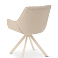 Essgruppe Appia White - Eiche Artisan mit 6 Stühlen in Leinen Beige mit beigem Gestell für 6 Personen