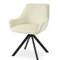 Essgruppe Appia White - Eiche Artisan mit 8 Stühlen in Samt Cremeweiß für 8 Personen