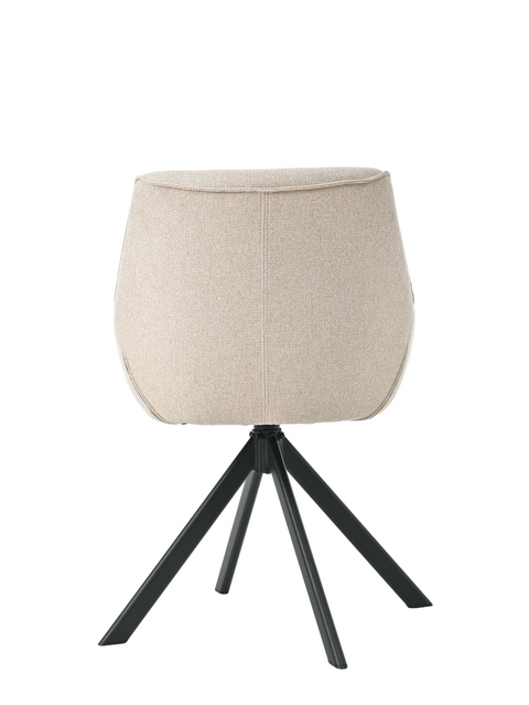 Essgruppe Appia White - Beton Dunkel mit 8 Stühlen in Leinen Beige für 8 Personen