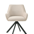 Essgruppe Appia White - Eiche Artisan mit 6 Stühlen in Leinen Beige für 6 Personen