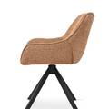 Essgruppe Appia White - Beton Dunkel mit 6 Stühlen in Chenille Orange für 6 Personen