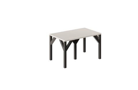 Essgruppe Dunaj - Kaschmir-Beige mit 12 Stühlen in Chenille Orange für 12 Personen