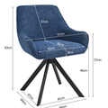 Essgruppe Dunaj - Kaschmir-Beige mit 14 Stühlen in Chenille Dunkelblau für 14 Personen