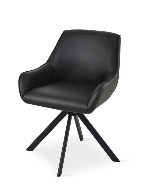 Essgruppe Dunaj - Kaschmir-Beige mit 12 Stühlen in Kunstleder Schwarz für 12 Personen