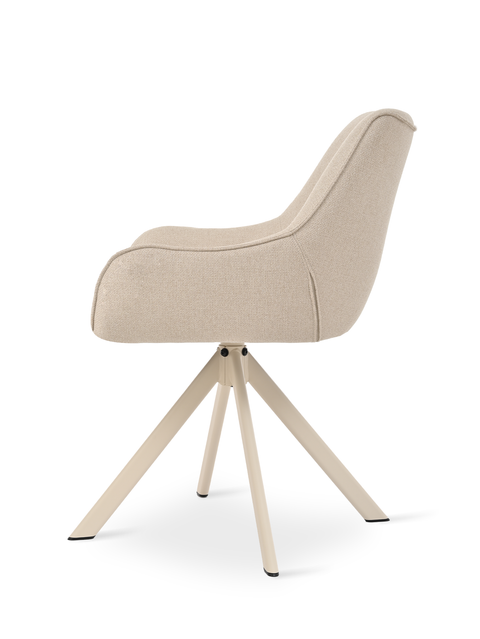 Essgruppe Dunaj - Eiche Monastery mit 10 Stühlen in Leinen Beige mit beigem Gestell für 10 Personen