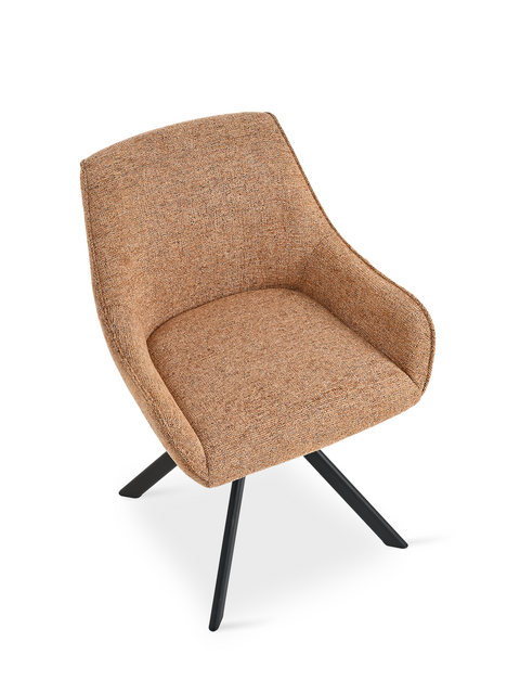 Essgruppe Dunaj - Beton Dunkel mit 14 Stühlen in Chenille Orange für 14 Personen