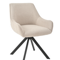 Essgruppe Dunaj - Eiche Monastery mit 8 Stühlen in Leinen Beige für 8 Personen